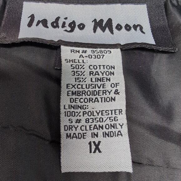 VTG Indigo Moon Patchwork Jacket Womens Size 1X Animal Print Tapestry Brown Tan - Picture 8 of 12